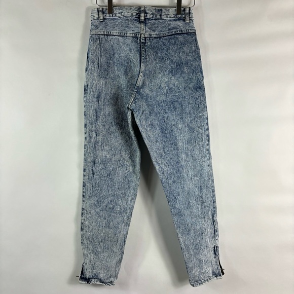 Vintage 80s zipper ankle jesns 8 high rise acid wash 27 stretch Pure Jeanswear - Picture 2 of 11